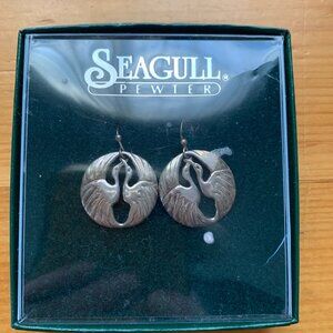 New Listing: Seagull Pewter ‘Kissing-Loon’ Earrings